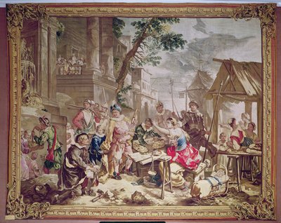 Sancho Panza and the Nut Seller, from the Story of Don Quixote, Beauvais Workshop, 1735 by Charles Joseph Natoire